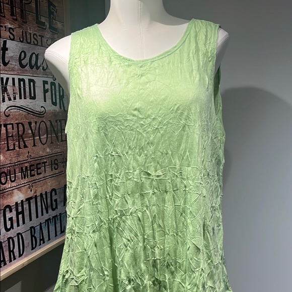 Vine Street Apparel Asymmetrical Green Tunic with Ruffles - Picture 2 of 16
